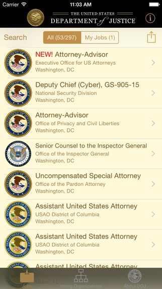 【免費書籍App】DOJ law jobs-APP點子