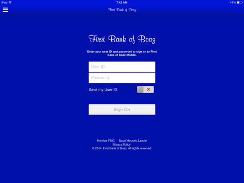 First Bank of Boaz Mobile for iPad