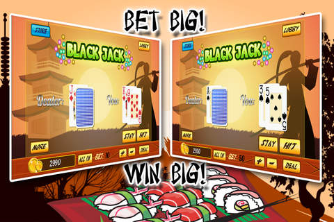 $ushi Blackjack : Japanese Game Play with Slots, Poker and More! screenshot 2