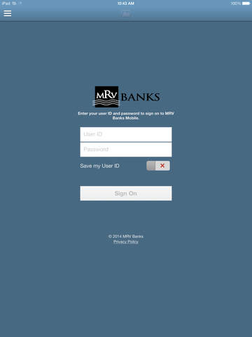 MRV Banks Mobile for iPad