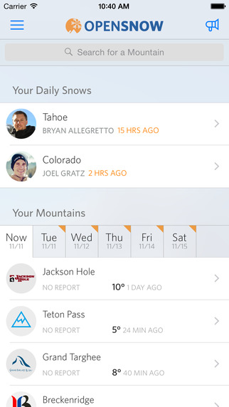 OpenSnow Ski Forecasts Reports