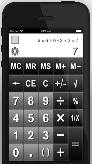 Calculator HD· - Simple Calculator with Black White Tile Display Notable Paper Tape for the iPad iPh