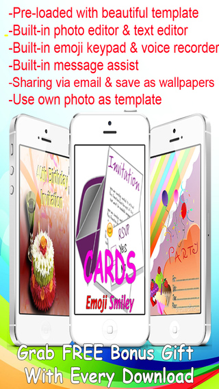Invitation eCards with Photo Editor.Customize and Send Invitation eCards with Invitation Emoji Text 