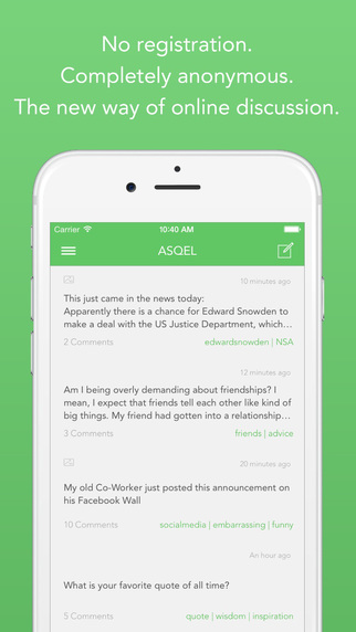 Asqel - the anonymous discussion platform