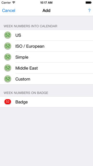 Week Numbers - ISO European US Middle East Simple Custom Pro