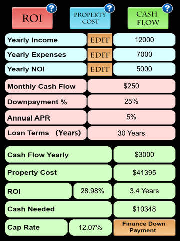 Real Estate Cash Flow Analysis HD screenshot 2