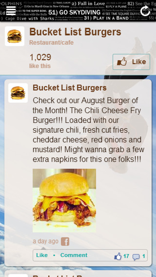 Bucket List Burgers