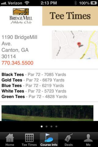 BridgeMill Athletic Club Golf Tee Times screenshot 3