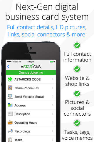ASTARICKS - World’s Premier Digital Business Card System screenshot 2