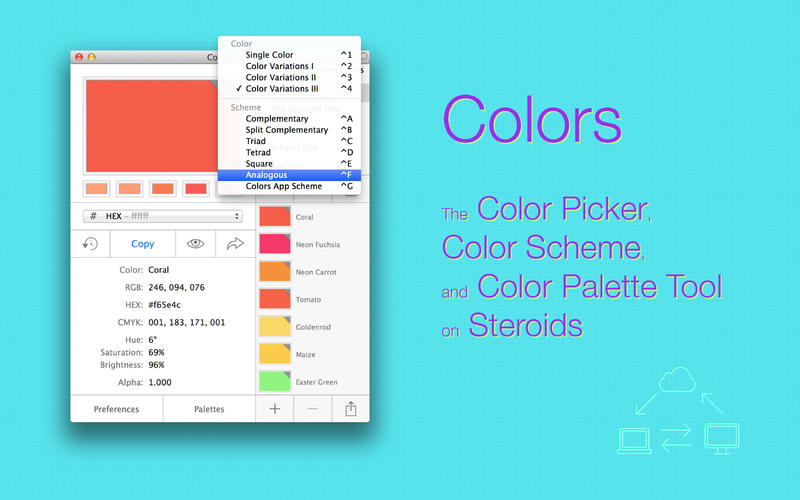 Colors PRO 1.6.2 Mac 破解版 屏幕取色和调色板工具