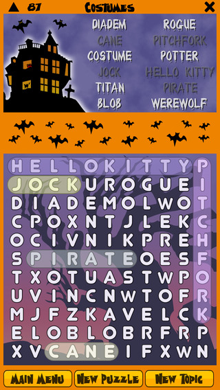 【免費遊戲App】Halloween Word Search Puzzle-APP點子