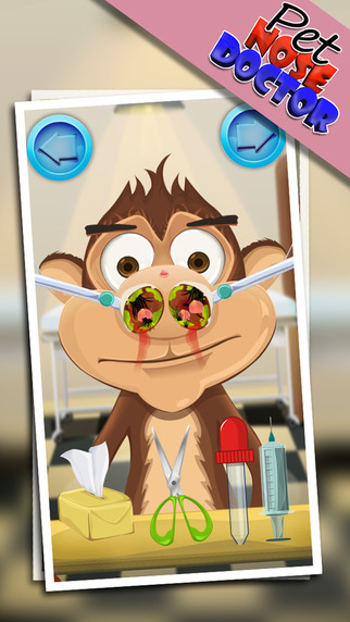 Pet Nose Doctor – Give Treatment to Monkey Bear Tiger Rabbit at Little Virtual Vet Clinic Kids Game