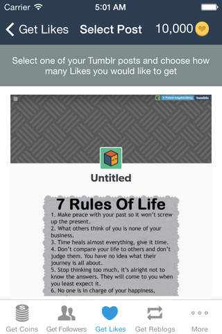 TumblerFamous for Tumblr Posts, Followers and Reblogs screenshot 3