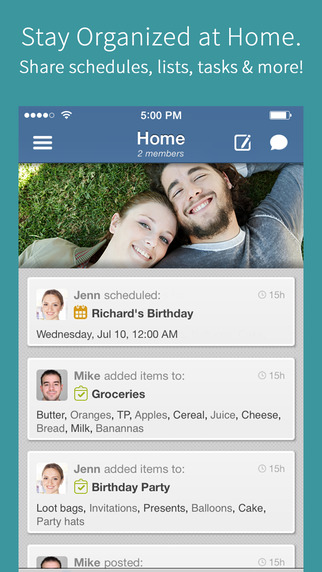 Hub Family Organizer: Shared Calendar Grocery Shopping To-Do List