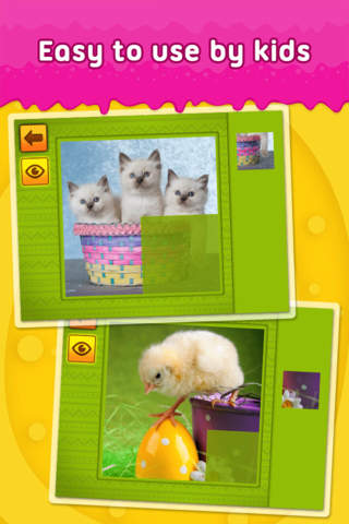 Happy Easter: Funny Animals - puzzle game for little girls, little boys and preschool kids - Free screenshot 4