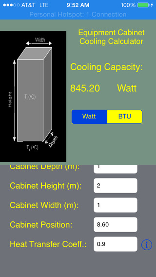 Cabinet Cooling Calculator