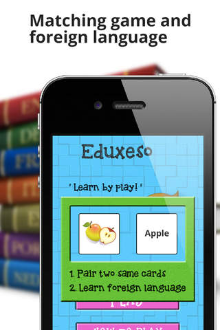Eduxeso: Learn foreign language and play pairs, memory matching puzzle game! screenshot 2
