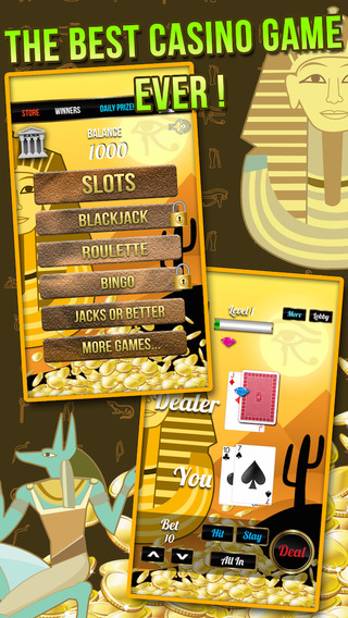 Pharaohs Gold Slots with Blackjack Blitz Bingo Bonanza and more
