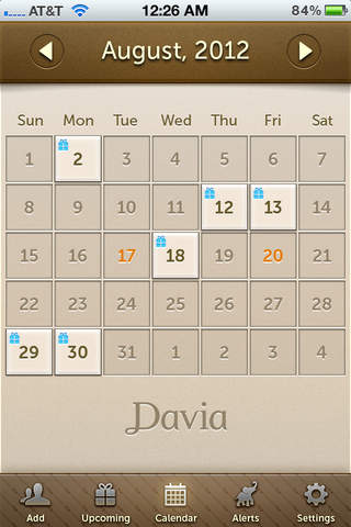 Birthday Calendar by Davia screenshot 4