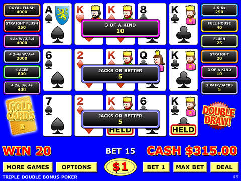 【免費遊戲App】Double Draw Video Poker Triple Play-APP點子