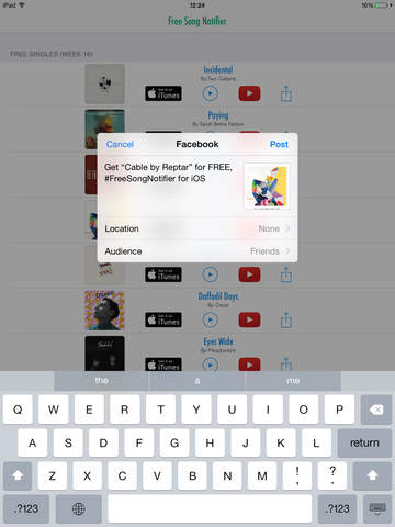 【免費音樂App】Free Song Notifier for iTunes Single of the Week (With top 100 hits & Youtube preview)-APP點子