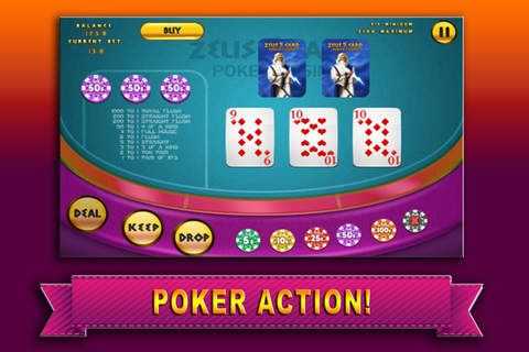 Aaaah! Zeus 5 Card Poker Casino - myVegas HD Video Slots Jackpot! Pro screenshot 3