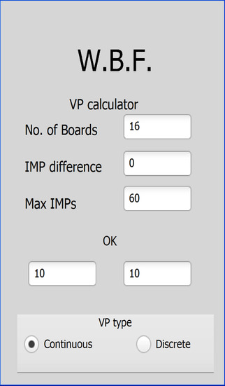 WBF VP calculator