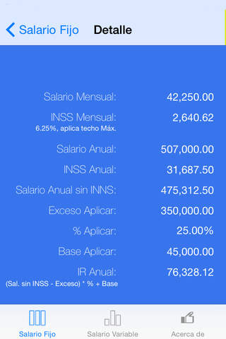 Calculadora IR INSS Nicaragua screenshot 2