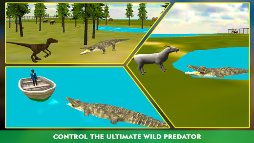 【免費遊戲App】Crocodile Attack Simulator 3D – steer the wild alligator and hunt down farm animals-APP點子