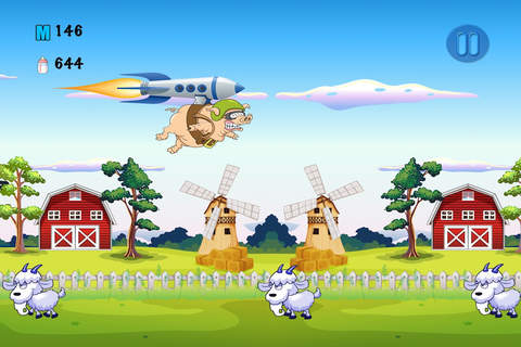 A Hungry Hog - Jetpack Rocket Ride Challenge Free screenshot 4