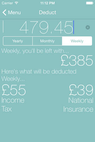 Deduct - Your Simple Assistant for Tax, National Insurance, Student Loan and Pension Calculations screenshot 2