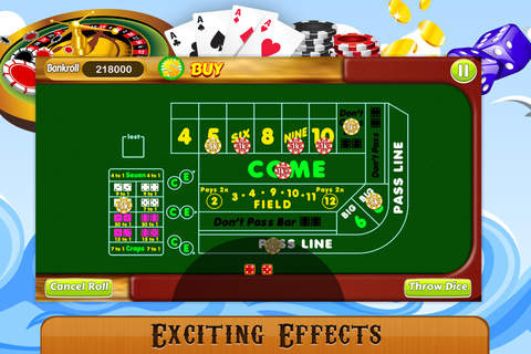 Craps Table PRO - Best Free Casino Betting Game screenshot 2