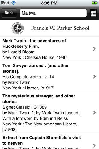 Francis W Parker Library screenshot 2