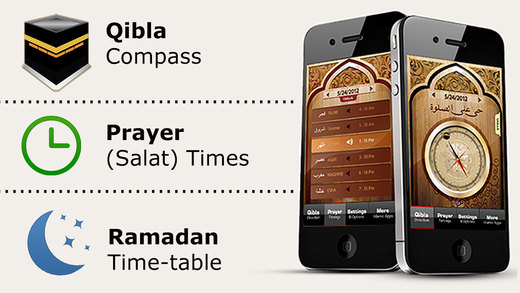 Muslim Prayer Times Free - أوقات الصلاة Ramadan Time Table Qibla Locator Compass - القبلة Athan Alar