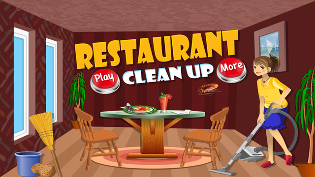 Restaurant Clean Up - Kids dirty room cleaning decoration and makeover game