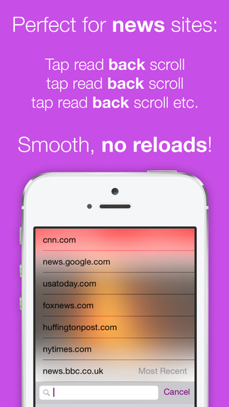 【免費新聞App】FastBack - the browser that doesn't reload when you go 