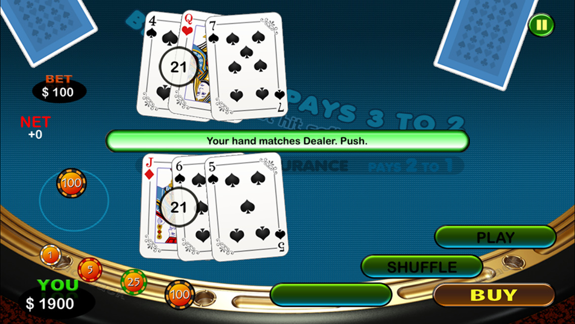 Match the dealer blackjack app
