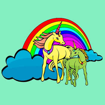 Colorful art with Horses and Unicorns 教育 App LOGO-APP開箱王
