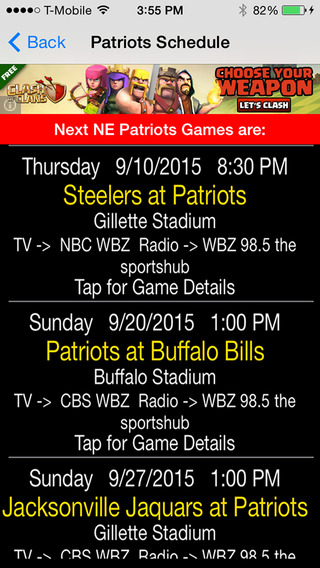 【免費遊戲App】Schedule and Trivia Game for New England Patriots football Fans-APP點子