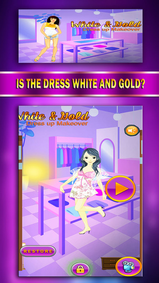 【免費遊戲App】White and Gold Girl Dressup-APP點子