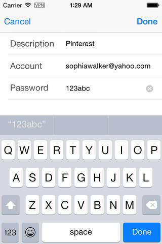 MyPasswords - Fingerprint, Secure & Convenient way to keep all my passwords screenshot 3