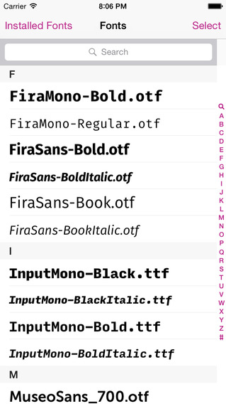 FondFont — The font installer for anyfont ttc ttf and otf for Office iWork and system-wide usage