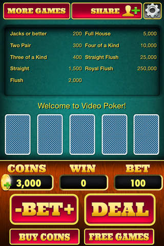 Video Poker Free - Live Casino Texas Holdem Card Game screenshot 3