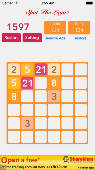 【免費遊戲App】2048 - Fibonacci Version-APP點子