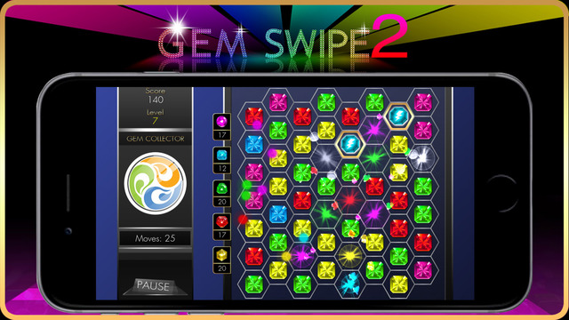 【免費遊戲App】Gem Swipe 2 Deluxe-APP點子