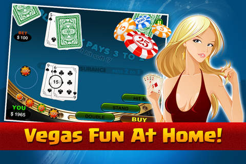 Black-Jack Vegas Classic 21 Card Run Casino Game Free screenshot 3