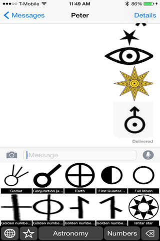 Astronomical Symbols Keyboard: Signs and Stickers of Astronomy for fans and students screenshot 3