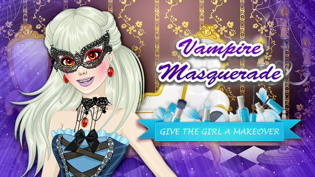 Vampire Masquerade Make Up. Dress up a pretty vampire girl with fashion clothes.