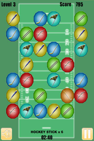 A Sports Tap Match the Row Bubble Puzzle Game - Full Version screenshot 2