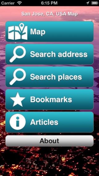San Jose CA USA Offline Map - PLACE STARS